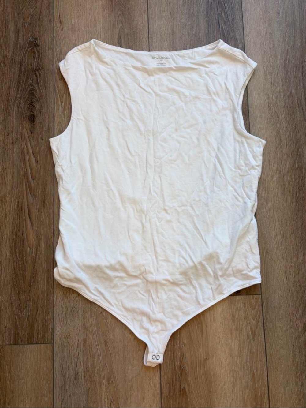 Banana Republic White Sleeveless Bodysuit Top